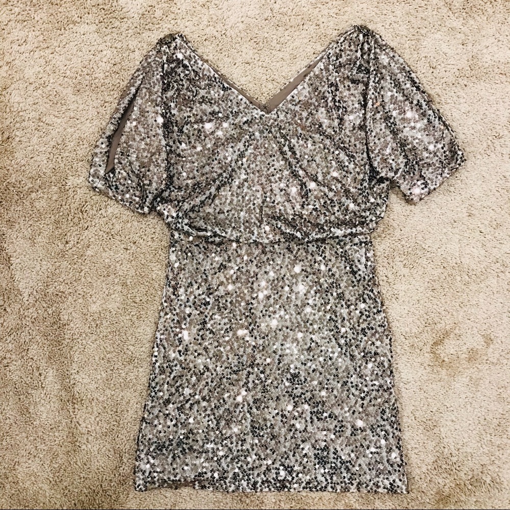 David’s Bridal Sequin Party mini cocktail dress